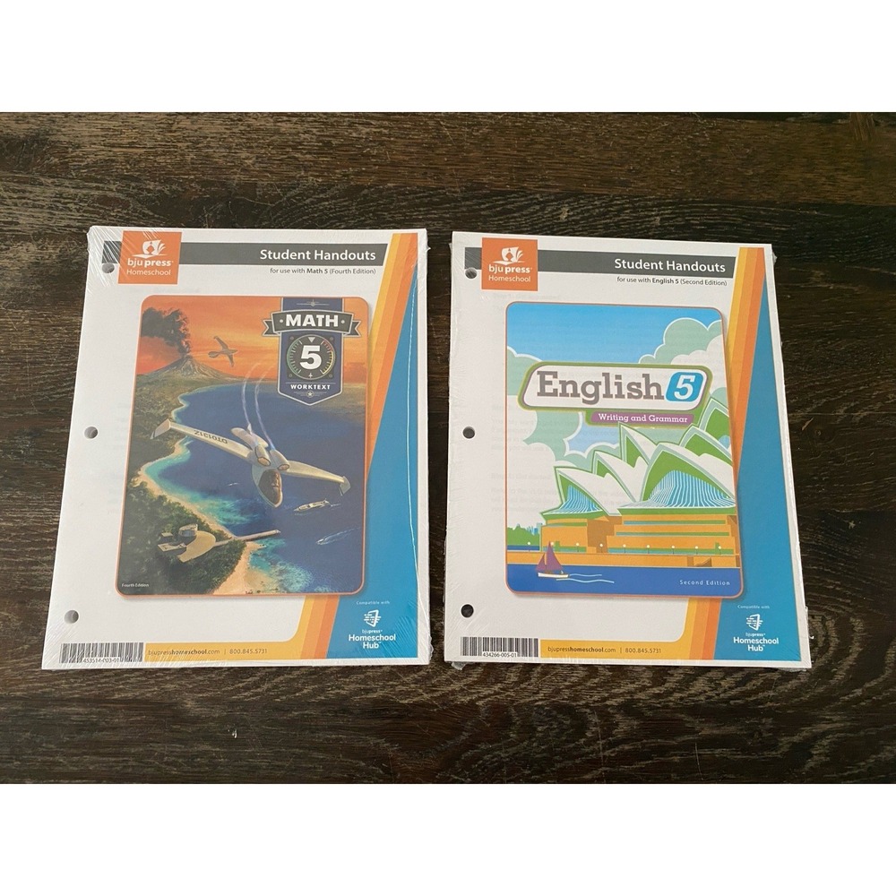 BJU Press Homeschool 5th Grade Student Handouts Lot Math English SEALED